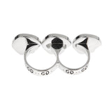 Gucci Skull 3 Motif 2 Finger Sterling Silver Ring "Large"
