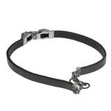 Gucci Double Tiger Leather Sterling Silver Choker Necklace Sz L