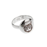 Gucci Blind for Love Sterling Silver Feline Ring Sz 7 1/2