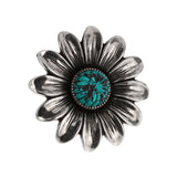 Gucci Sterling Silver and Enamel Daisy Ring with Snake Detail Sz 5 1/2