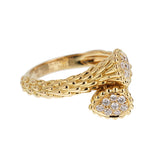 Boucheron Serpent Boheme Toi et Moi Diamond 18k Yellow Gold Ring Sz 7 0003893