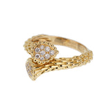 Boucheron Serpent Boheme Toi et Moi Diamond 18k Yellow Gold Ring Sz 7 0003893