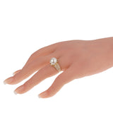 Boucheron Vintage Pearl Diamond 18k Yellow Gold Cocktail Ring Sz 5 1/4 1bch3428754395