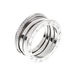 Bvlgari B.zero1 Ring 18k White Gold Diamond 359721 Sz 6 3/4