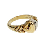 Bvlgari Vintage Naturalia Ruby 18k White & Yellow Gold Ring Sz 5 1/2