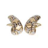 Bulgari Parentesi Vintage 18K Yellow Gold and Stainless Steel Hoop Earrings 0003931