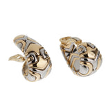 Bulgari Parentesi Vintage 18K Yellow Gold and Stainless Steel Hoop Earrings 0003931