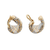 Bulgari Parentesi Vintage 18K Yellow Gold and Stainless Steel Hoop Earrings 0003931