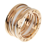 Bvlgari B.zero1 Legends Rose Gold Ceramic Band Ring Sz 11 0003555