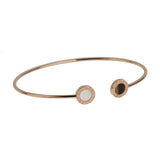 Bvlgari Bvlgari Tiger's Eye & Mother-of-Pearl 18k Rose Gold Open Cuff Bracelet
