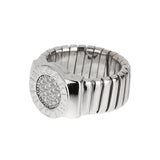 Bvlgari Bvlgari Tubogas Pavé Diamond Ring 18K White Gold — Flexible Band 0004130
