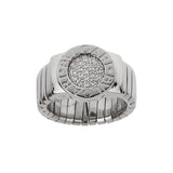Bvlgari Bvlgari Tubogas Pavé Diamond Ring 18K White Gold — Flexible Band 0004130