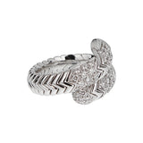 Bvlgari Spiga Diamond 18k White Gold Band Ring Sz 6 0003853