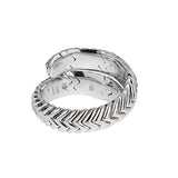 Bvlgari Spiga Diamond 18k White Gold Band Ring Sz 6 0003853