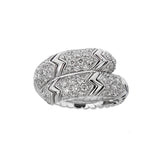Bvlgari Spiga Diamond 18k White Gold Band Ring Sz 6