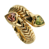 Bvlgari Spiga Tourmaline Peridot Yellow Gold Cocktail Ring 0003511