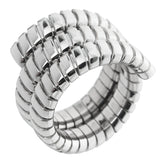 Bvlgari Spiga White Gold Triple Row Ring 0003415