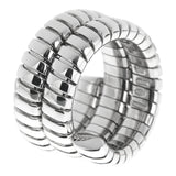 Bvlgari Spiga White Gold Triple Row Ring 0003415