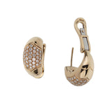 Bvlgari Tronchetto Pave Diamond Hoop Earrings 18K Yellow Gold — Vintage 0004131
