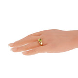 Bvlgari Tubogas Peridot Cabochon Ring in 18k Yellow Gold, Vintage 0004068