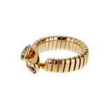 Bvlgari Tubogas Toi et Moi Ring Peridot & Pink Tourmaline 18k Yellow Gold 0004022