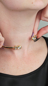 Bvlgari Vintage Tubogas Diamond Choker Tri Color 18k Gold Necklace