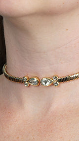 Bvlgari Vintage Tubogas Diamond Choker Tri Color 18k Gold Necklace 0003341