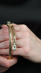 Bvlgari Vintage Tubogas Diamond Choker Tri Color 18k Gold Necklace 0003341