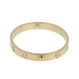 Cartier 4 Diamond 18k Yellow Gold Love Classic Bangle Bracelet Sz 16 0003646
