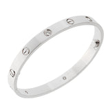 Cartier 4 Diamond Love Classic White Gold Bangle Bracelet Sz 18 0003645