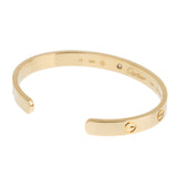 Cartier 18K Yellow Gold 1 Diamond Love Classic Cuff Bracelet Sz 17