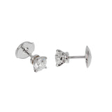 Cartier Diamond Stud Earrings in Platinum, 1.00ctw GIA Certified 0004047