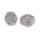 Cartier Diamond Swirl 18k White Gold Clip-On Earrings 0004018
