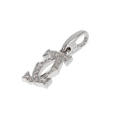 Cartier Double C Diamond Charm Pendant 18K White Gold Vintage 0004117