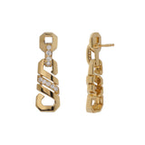 Cartier Fox Trot Diamond Drop Earrings — 18k Yellow Gold, 1980s Vintage 0003998a
