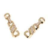 Cartier Fox Trot Diamond Drop Earrings — 18k Yellow Gold, 1980s Vintage 0003998a