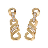Cartier Fox Trot Diamond Drop Earrings — 18k Yellow Gold, 1980s Vintage 0003998a