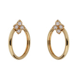 Cartier Hindu Floral Diamond Vintage 18k Yellow Gold Hoop Earrings 0004010