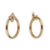 Cartier Hindu Floral Diamond Vintage 18k Yellow Gold Hoop Earrings 0004010