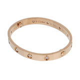 Cartier Love Bracelet Classic 10 Diamond 18 Rose Gold Sz 16