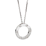 Cartier Love 6 Diamond 18k White Gold Pendant Necklace 0003659