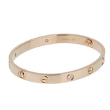 Cartier Love Classic Bracelet — 18K Rose Gold, 4 Diamonds, Size 17 0003962