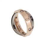 Cartier Love Double Ring 18K Rose & White Gold 6 Diamonds Sz 4 3/4 0004130