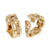 Cartier Maillon Panthere 18k Yellow Gold Diamond Hoop Earrings 0003947