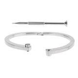 Cartier Menotte Vintage 18K White Gold Screw Bangle Bracelet 0003925