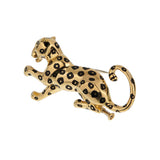 Cartier Panthere Brooch 18K Yellow Gold Black Enamel Emerald Eyes Vintage 0004129