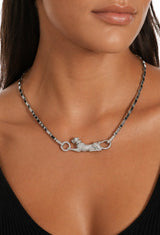 Cartier Panthere Diamond 18K White Gold Pendant Necklace 1ka2-53dbl