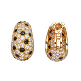 Cartier Panthere Hoop Vintage French Diamond Hoop Earrings 15377athd1