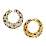 Cartier Panthere Onyx Diamond Yellow Gold Vintage Hoop Earrings