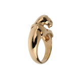 Cartier Panthere Vintage Emerald Onyx Yellow Gold Ring Sz 5 3/4 0004134